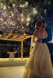 wedding first dance with fireworks