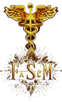 Logo F.A.S.E M. There is a Eusculapio stick
