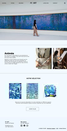 Maquette Figma du site internet d'une artiste peintre à Montpellier
