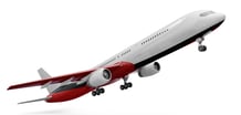 a large jetliner flying in the air