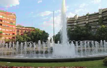 Glorieta de san Bernardo en barrio de Chamberí, Madrid.