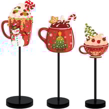 Christmas Wood Table Decor Xmas Hot Chocolate Cocoa Bar Supplies 