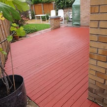 After photo of wooden decking in Hull, jetwashed and freshly painted to restore a clean, like-new appearance