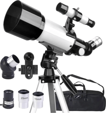 Misilmp Telescopio 70mm Apertura 400mm, blanco