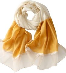 yellow mustard white Color Mulberry Silk Scarf for Women Soft Blanket Shawl Beach Gauze Scarves Wrap