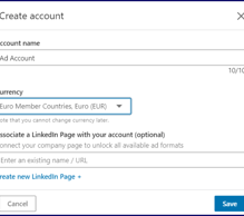 Creating account on LinkedIn Campaign Manager