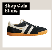 A picture of Gola Elan sneakers with the text "Shop Gola Elans"