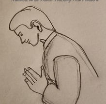Namaste With Thumbs Touching Chest Or Sternum