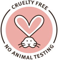 Cruelty-free badge, geen dierproeven gebruikt.