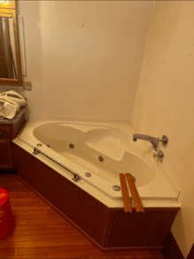 wet area before bathroom remodel