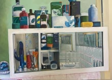 Bathroom WunderKammer #1, 2023, Oil on canvas,  76x101cm