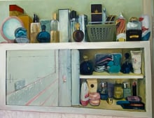 Bathroom WunderKammer #2. 2023, Oil on canvas 76x101cm