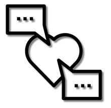 heart text box message loneliness black talking listening empathic