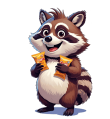 Chonk the raccoon introducing KwikSheet with humor