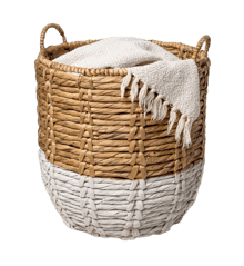 Bohemian Handwoven Abaca Hamper Basket with Handles