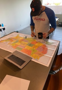 Planning travel and route through the united states of america