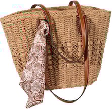 Woven straw handbag with round handle – ideal Amazon bag for summer outfits