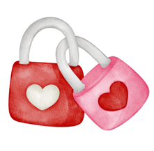 a pair of two hearts in a lock lockable padlock