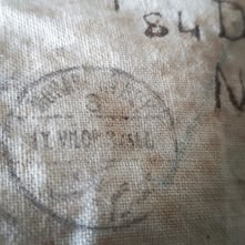 Port Said stamp on linen shipping bag 1920's