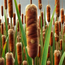 Cattails in a pond