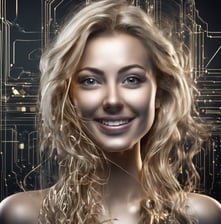 a woman sitting at a table using a laptop computer