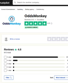 trust pilot review of oddsmonkey