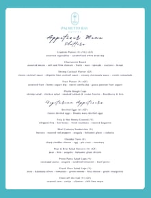 Sample Summer Appetizer Menu
