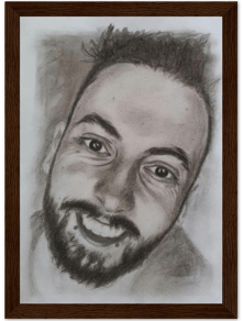 portrait homme graphite imprimé poster encadré