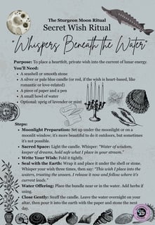 Sturgeon Moon Ritual Secret Wish Ritual Soul Sisters Tarot