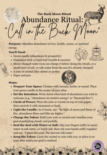 The Buck Moon Ritual Abundance Ritual Soul Sisters Tarot