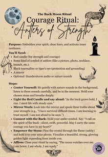 The Buck Moon Ritual Courage Ritual Soul Sisters Tarot