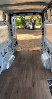 vinyl sheet floor in campervan diy