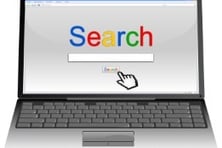 laptop with internet search engine browser window