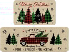 Hexagram Christmas Kitchen Mats Set of 2