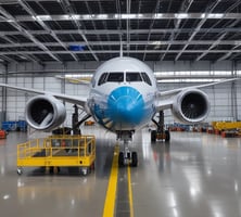 Aircraft coming to hanger for maintenance.