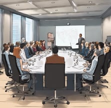consultant making a presentation to a board
