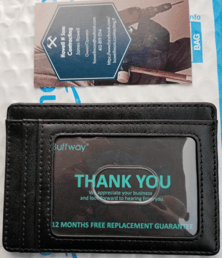 Thank you message after purchasing buffway slim wallet