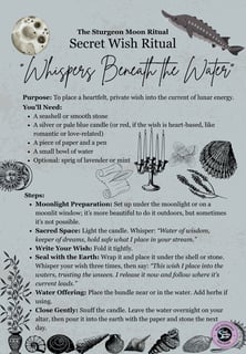 Sturgeon Moon Ritual Secret Wish Ritual Soul Sisters Tarot