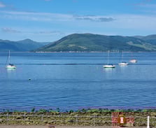 An image taken from a window a Gourock Seaview Holiday Let, with of boats in the water