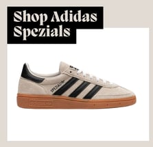 A picture of Adidas Spezial sneakers with the text "Shop Adidas Spezials"