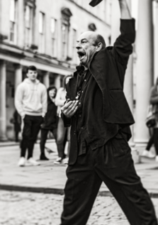 Man selling on the street