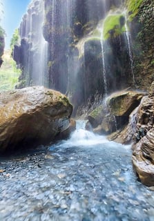 Beautiful view of umbrella waterfall Pakistan 