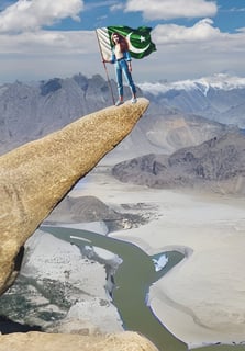Panoramic view of skardu valley along with marsur rock Pakistan 