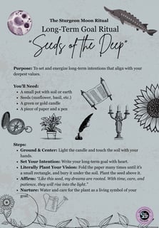 Sturgeon Moon Ritual Long term Goal Ritual Soul Sisters Tarot