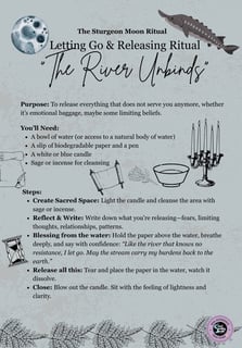 Sturgeon Moon Ritual Letting Go and Releasing Ritual Soul Sisters Tarot