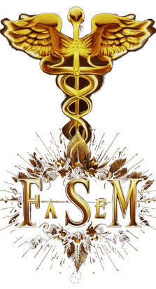 Logo F.A.S.E M. There is a Eusculapio stick