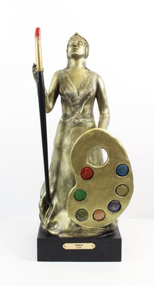 Athéna, argile, 44x16x17cm