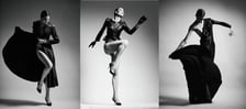 Elizabeth Lotz (Liz Lotz) art director fashion storyteller artist black and white high fashion studio photoshoot with elegant