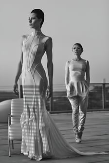 Elizabeth Lotz (Liz Lotz) art director fashion storyteller artist rooftop shoot campaign editorial with high fashion models s