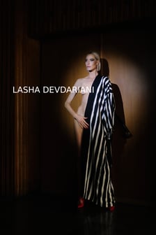Elizabeth Lotz (Liz Lotz) art director fashion storyteller artist campaign photoshoot in Tbilisi featuring model in coat and